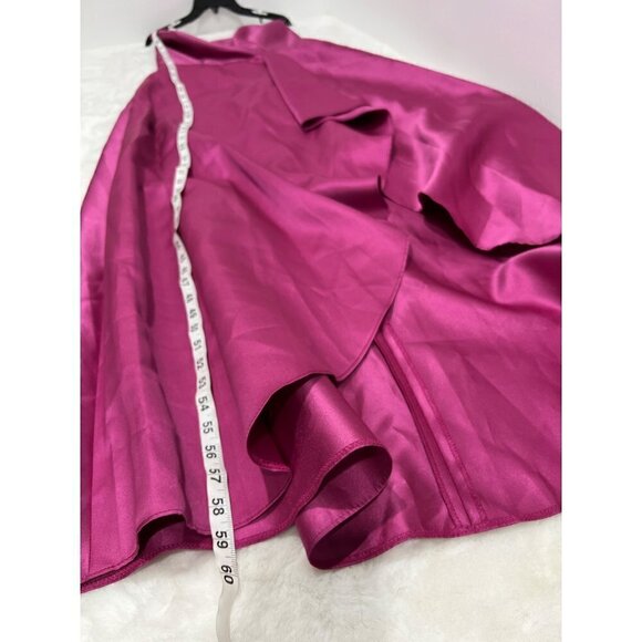 New Alfred Sung Size 8 One-Shoulder Satin Gown Alfred Sung Tea Rose *ThreadPull* - Picture 8 of 15